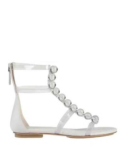 Emporio Armani Woman Sandals White Size 7.5 Pvc - Polyvinyl Chloride, Lambskin