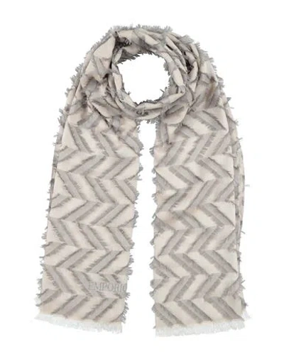 Emporio Armani Woman Scarf Beige Size - Modal, Viscose, Polyester In Gray