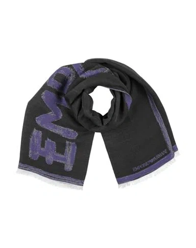 Emporio Armani Woman Scarf Black Size - Acrylic, Wool, Modal, Cashmere
