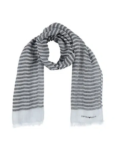 Emporio Armani Woman Scarf Black Size - Linen, Cotton