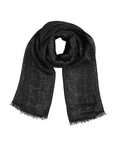 Emporio Armani Woman Scarf Black Size - Modal, Textile Fibers, Lambswool, Viscose, Metallic Fiber