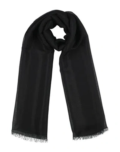 Emporio Armani Woman Scarf Black Size - Modal, Polyester, Wool
