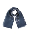Emporio Armani Woman Scarf Blue Size - Silk, Cotton In Blue