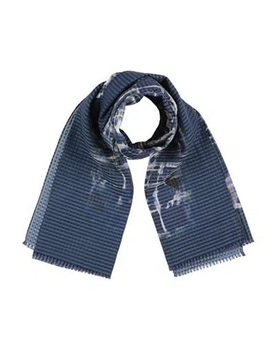 Emporio Armani Woman Scarf Blue Size - Silk, Cotton