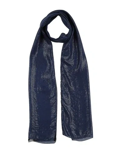 Emporio Armani Woman Scarf Blue Size - Silk, Polyamide
