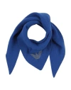 Emporio Armani Man Scarf Bright Blue Size - Wool, Polyamide In Blue