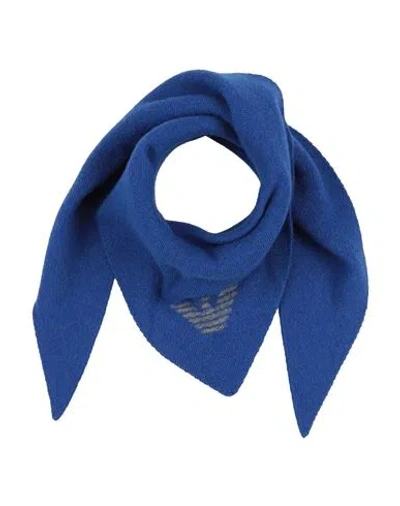 Emporio Armani Man Scarf Bright Blue Size - Wool, Polyamide