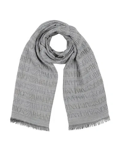 Emporio Armani Woman Scarf Grey Size - Acrylic, Modal, Wool, Viscose, Synthetic Fibers In Gray
