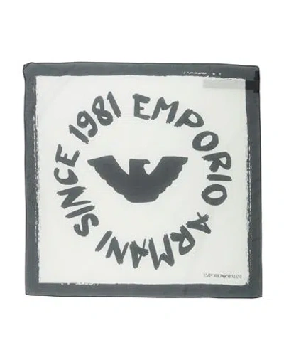 Emporio Armani Woman Scarf Ivory Size - Cotton In White