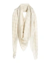 Emporio Armani Woman Scarf Ivory Size - Viscose, Wool, Polyester