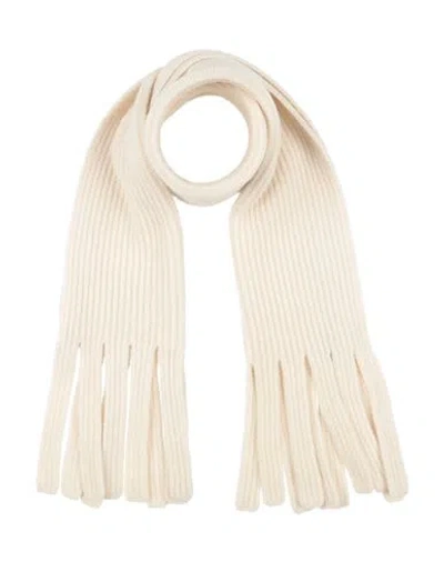 Emporio Armani Woman Scarf Ivory Size - Wool, Polyamide, Cow Leather In White