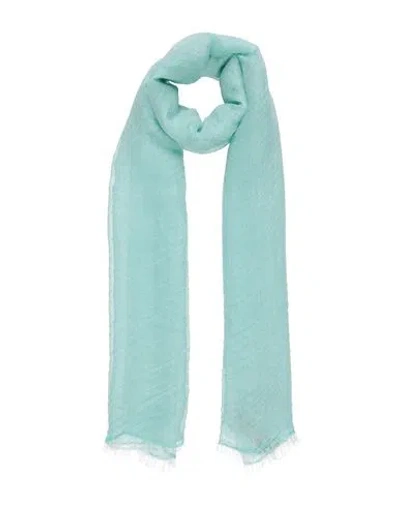 Emporio Armani Woman Scarf Light Green Size - Modal, Polyester In Blue