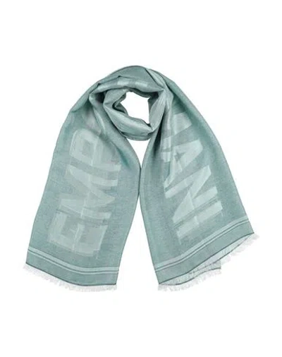 Emporio Armani Woman Scarf Turquoise Size - Acetate, Viscose, Modal In Blue