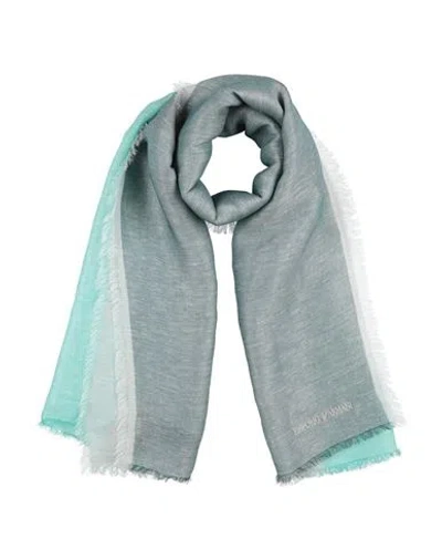 Emporio Armani Woman Scarf Turquoise Size - Linen, Modal In Blue