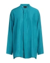 Emporio Armani Woman Shirt Azure Size M Silk