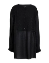 Emporio Armani Woman Shirt Black Size 12 Viscose, Polyester In Black