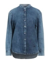 Emporio Armani Woman Shirt Blue Size 8 Cotton In Blue