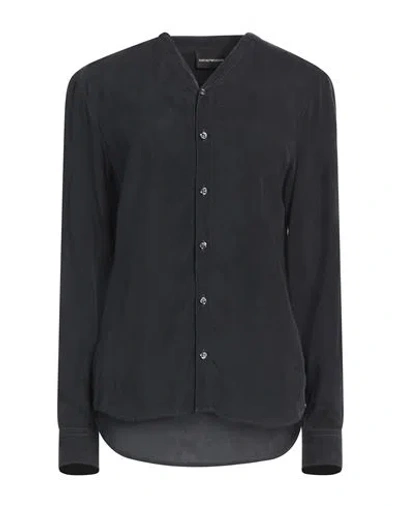 Emporio Armani Woman Shirt Charcoal Size Xs Cupro In Grey