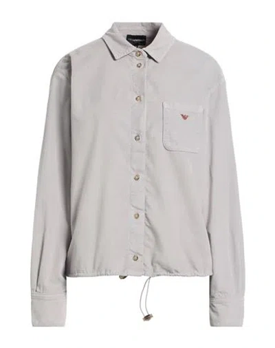 Emporio Armani Woman Shirt Grey Size 12 Cotton, Elastane In Gray