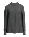 Emporio Armani Icon Woman Shirt Lead Size 12 Cupro, Modal In Grey
