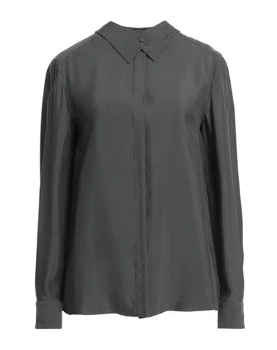 Emporio Armani Icon Woman Shirt Lead Size 12 Cupro, Modal In Grey