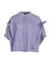 Emporio Armani Woman Shirt Lilac Size 14 Linen In Purple