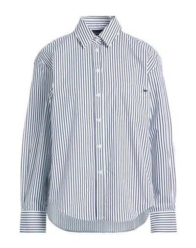 Emporio Armani Woman Shirt Navy Size 10 Cotton In Blue
