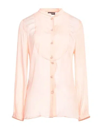 Emporio Armani Woman Shirt Pink Size 6 Acetate, Silk