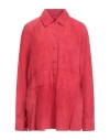 Emporio Armani Woman Shirt Red Size 10 Goat Skin