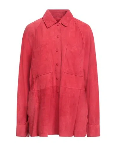 Emporio Armani Woman Shirt Red Size 10 Goat Skin