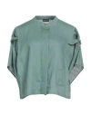Emporio Armani Woman Shirt Sage Green Size 14 Linen