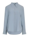 Emporio Armani Woman Shirt Sky Blue Size 12 Silk