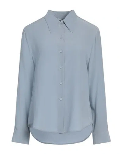 Emporio Armani Woman Shirt Sky Blue Size 12 Silk