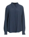 Emporio Armani Button-down Cotton Poplin Shirt In Blue