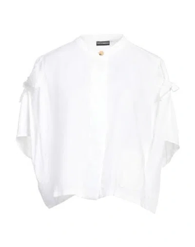 Emporio Armani Woman Shirt White Size 16 Linen
