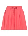 Emporio Armani Woman Shorts & Bermuda Shorts Coral Size M Viscose, Cotton In Red