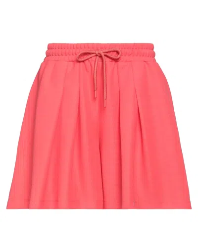 Emporio Armani Woman Shorts & Bermuda Shorts Coral Size M Viscose, Cotton In Red