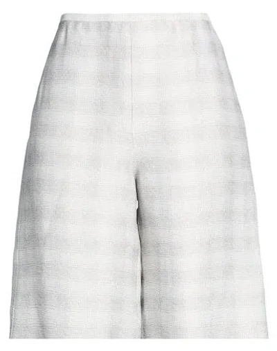 Emporio Armani Woman Shorts & Bermuda Shorts Grey Size 12 Viscose, Linen, Silk In White