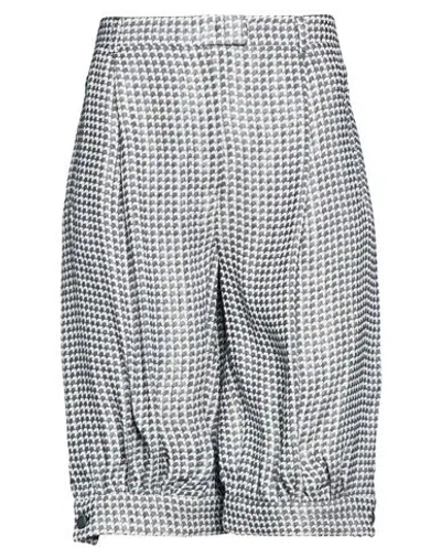 Emporio Armani Woman Shorts & Bermuda Shorts Midnight Blue Size 4 Viscose, Linen In Multi