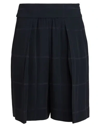 Emporio Armani Woman Shorts & Bermuda Shorts Midnight Blue Size 6 Acetate, Viscose