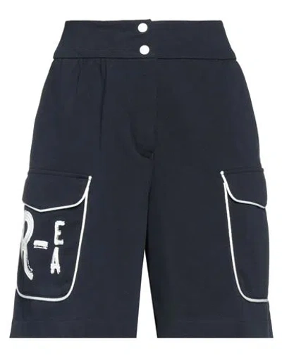 Emporio Armani Woman Shorts & Bermuda Shorts Midnight Blue Size 6 Cotton