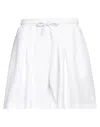 Emporio Armani Woman Shorts & Bermuda Shorts White Size L Viscose, Cotton In White