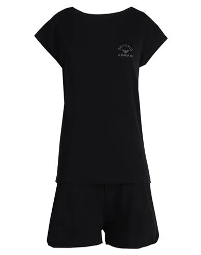 Emporio Armani Woman Sleepwear Black Size 10 Cotton, Elastane