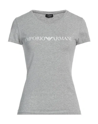 Emporio Armani Woman Undershirt Light Grey Size L Cotton, Elastane In Grey