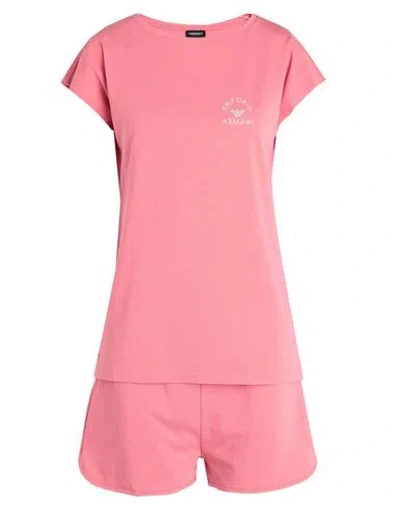 Emporio Armani Woman Sleepwear Pastel Pink Size 8 Cotton, Elastane