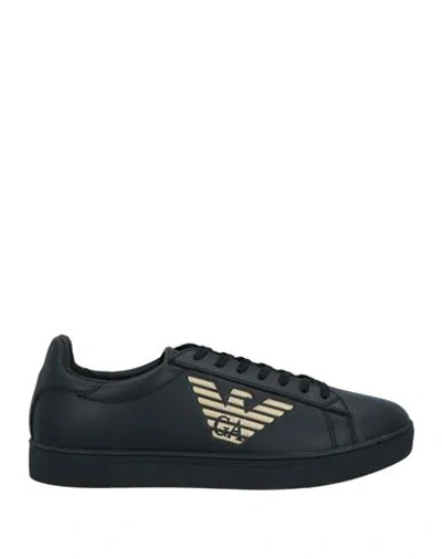 Emporio Armani Woman Sneakers Black Size 9.5 Soft Leather