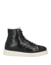 Emporio Armani Woman Sneakers Black Size 5.5 Soft Leather, Rubber In Black