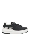 Emporio Armani Woman Sneakers Black Size 6.5 Cow Leather In Black
