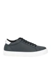 Emporio Armani Woman Sneakers Black Size 7.5 Leather In Multi