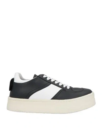 Emporio Armani Woman Sneakers Black Size 6 Leather